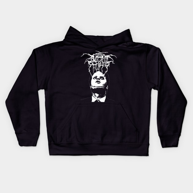 Dwight Schrute // Dwight Throne Skin Mask Kids Hoodie by darklordpug